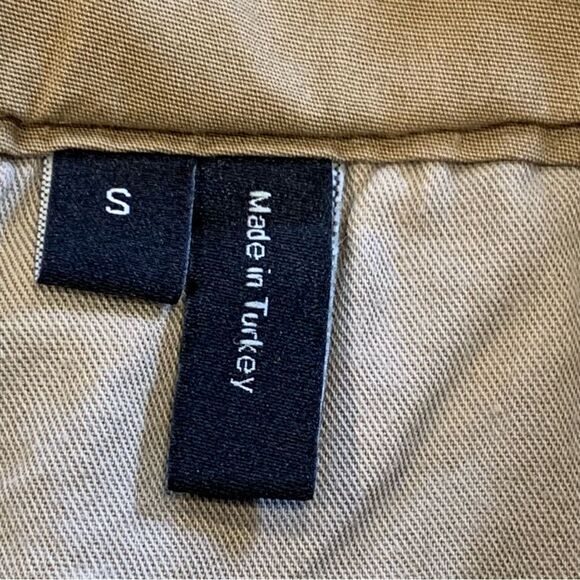 Theory Wilmar Drew Slub Poplin Shorts Size Small Cargo Brown - Picture 5 of 9